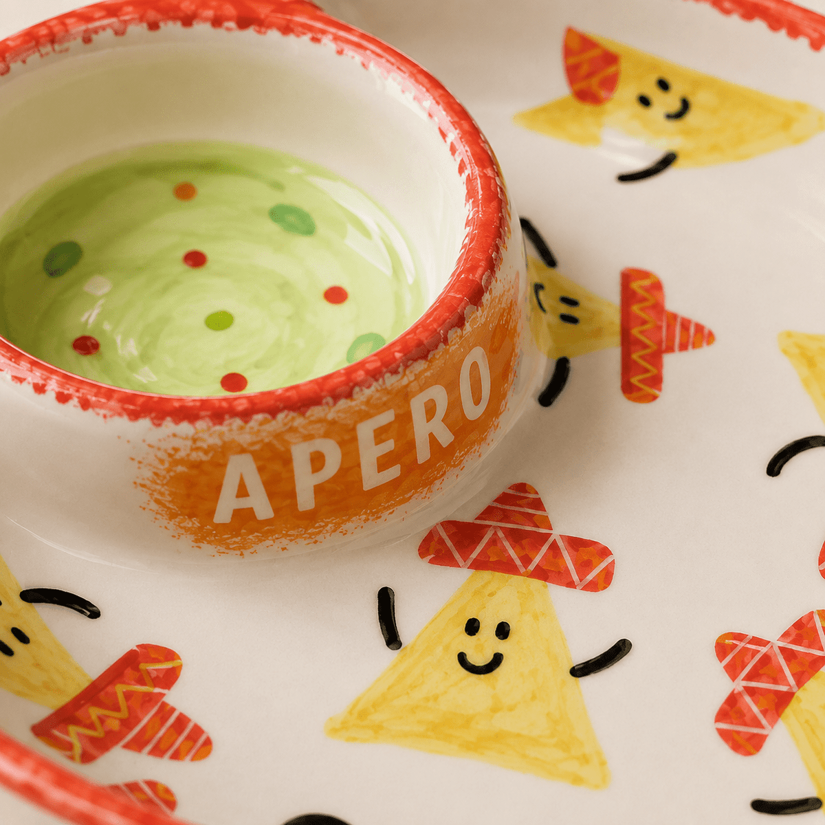 Apero Fiesta – El Yapımı Seramik Atıştırmalık Tabağı