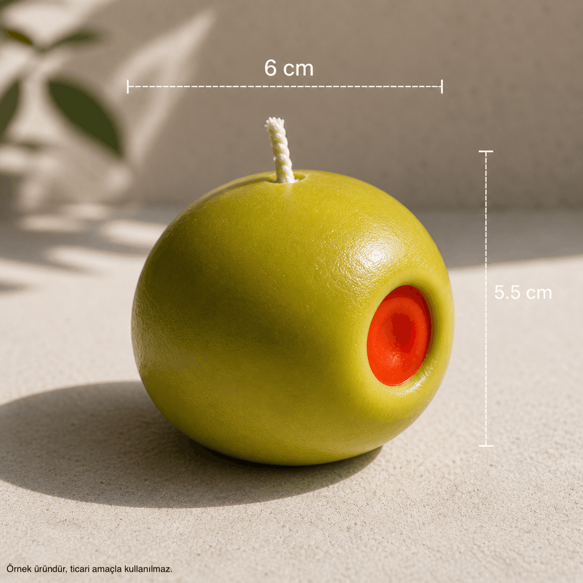 Zeytin Form Dekoratif Mum (Minimal Tasarım)